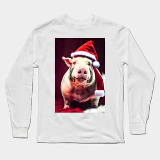 Christmas Pig (Christmas Animals) Long Sleeve T-Shirt